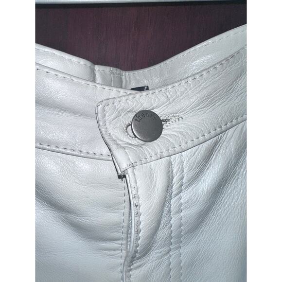 THEORY OFF WHITE LAMB LEATHER JEANS MADE IN ITALY 6 - Picture 4 of 9